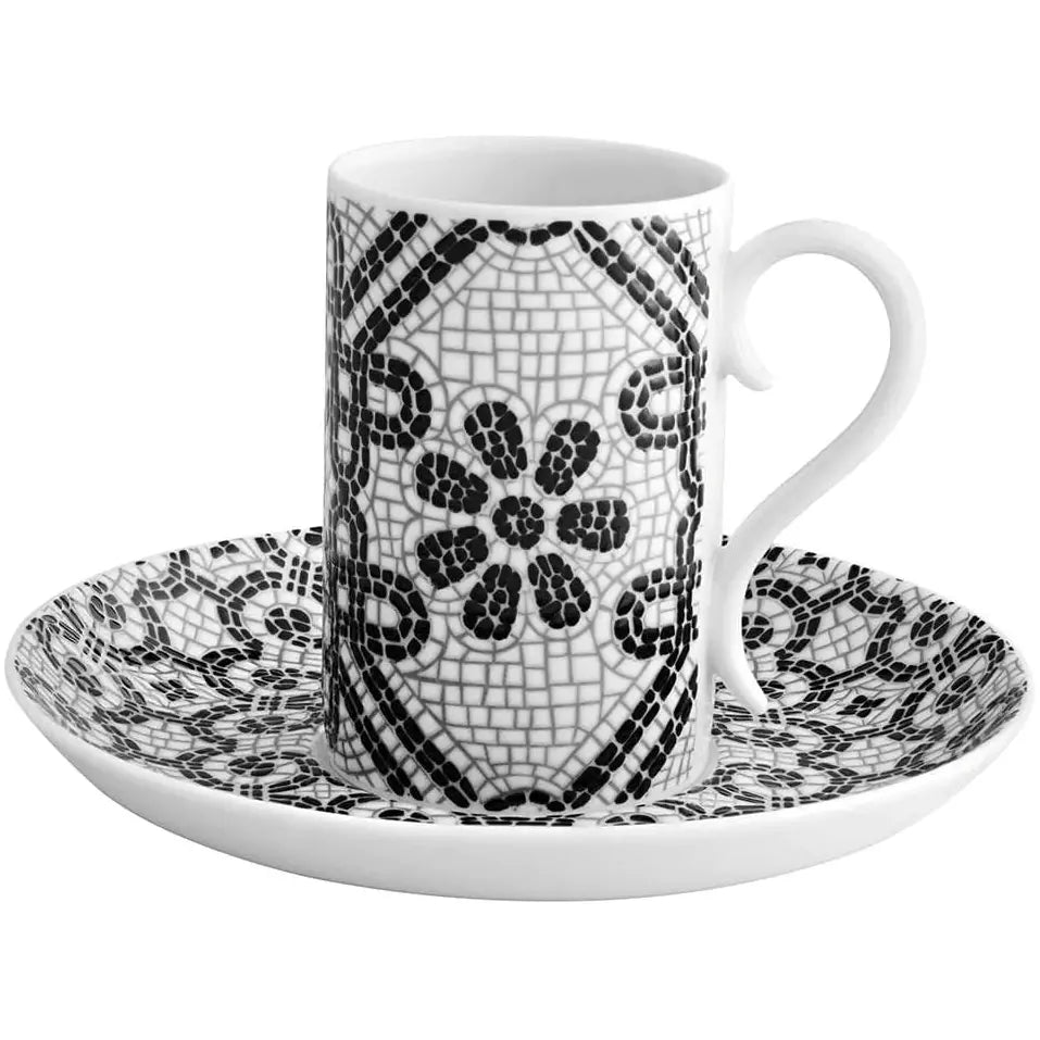 Calçada Portuguesa (Portuguese sidewalk) Set of 4 Espresso Cups & Saucers