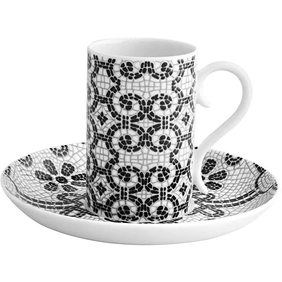 Calçada Portuguesa (Portuguese sidewalk) Set of 4 Espresso Cups & Saucers