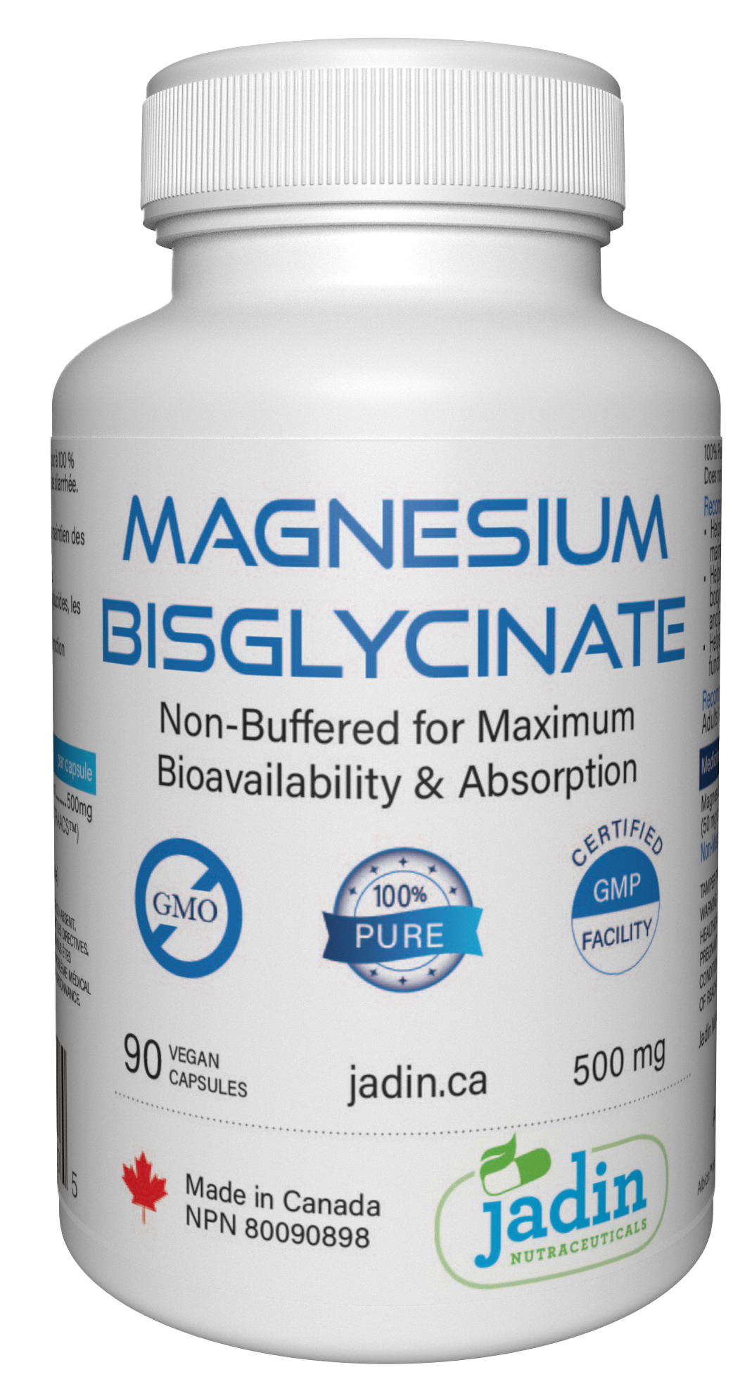 Magnesium Bisglycinate 500 mg 100 Pure No Fillers NonBuffered