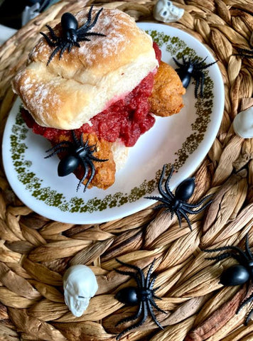 Seitan's Bloody Hand Burgers - Vegan Halloween Burgers Recipe