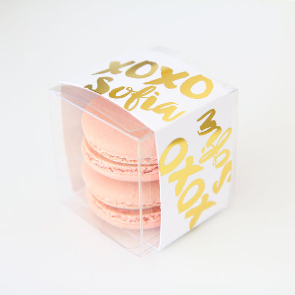 Gold XOXO Brush Script Favor Box - Sweet Paper Shop
