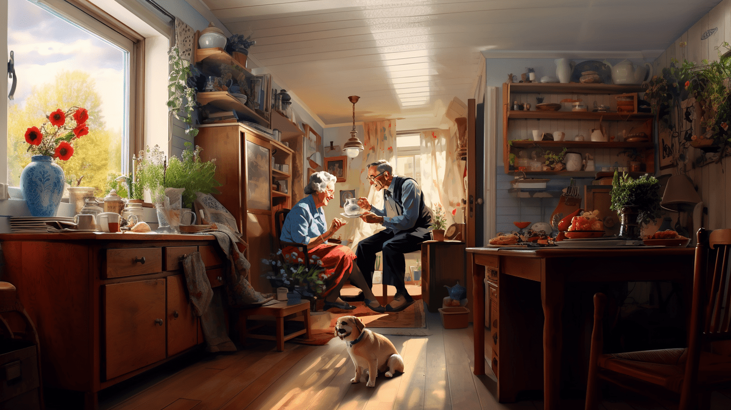 man helping his wife with alzheimers at the dinner table