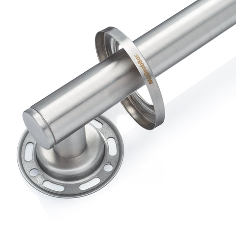 Under the hood of our Satin Nickel Designer Grab Bar you can see our Intelligent 9-Hole Flange Design.