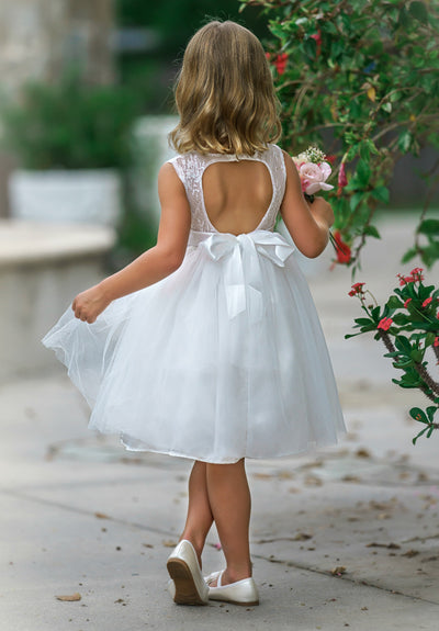 off white flower girl dresses