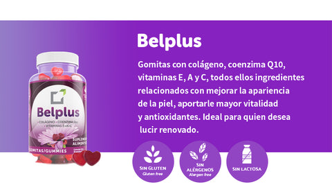 Belplus, gomitas funcionales con colágeno y Coenzima Q10