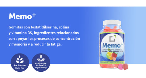 Memo+, gomitas con fosfatidilserina, colina y vitamina B5