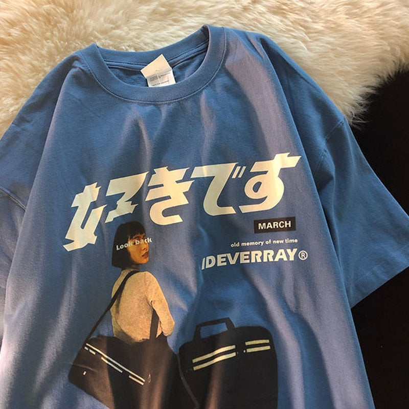 Men's Japanese Letter Graphic Tee