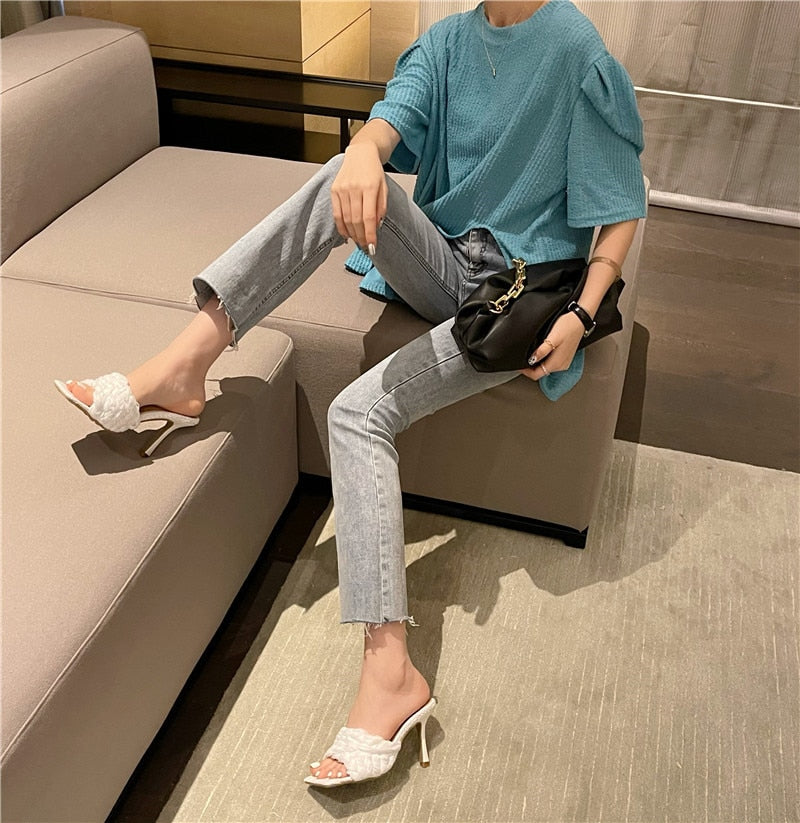 Woven High Heel Sandals