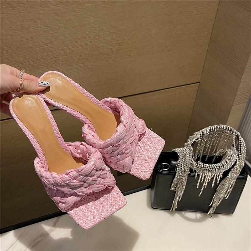 Woven High Heel Sandals