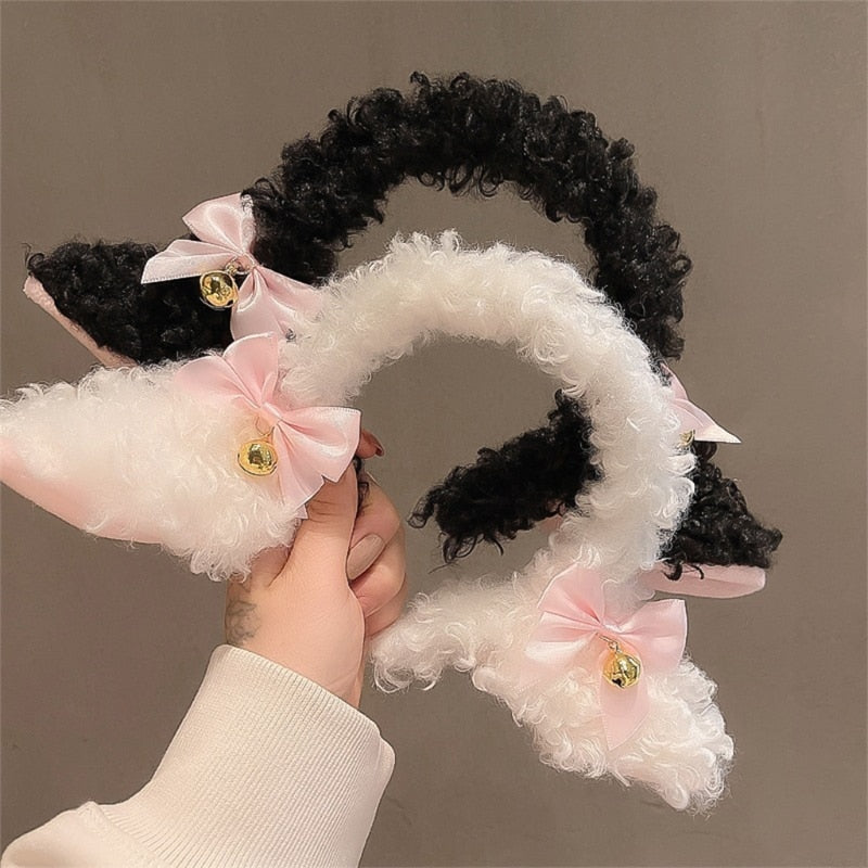 Furry Sheep Lamb Bows Head Piece