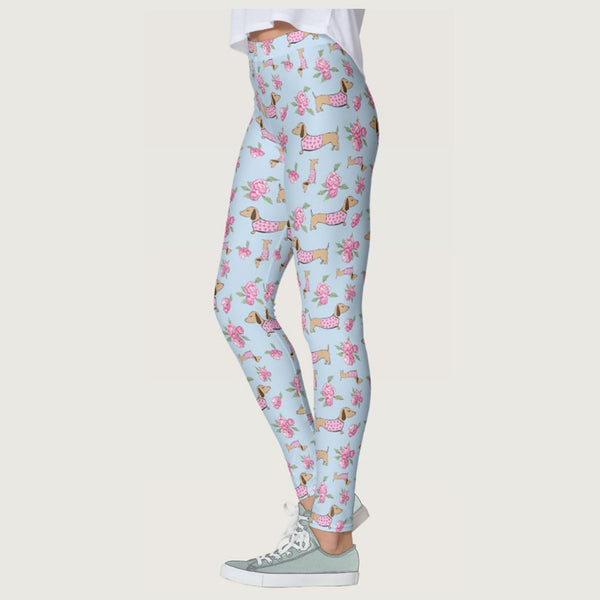 Wiener Dog Floral Leggings – The Smoothe Store
