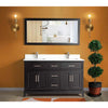 Vanity Art VA1060DE 60 Inch Double Sink Vanity Cabinet With Phoenix Stone Sink & Mirror - Espresso