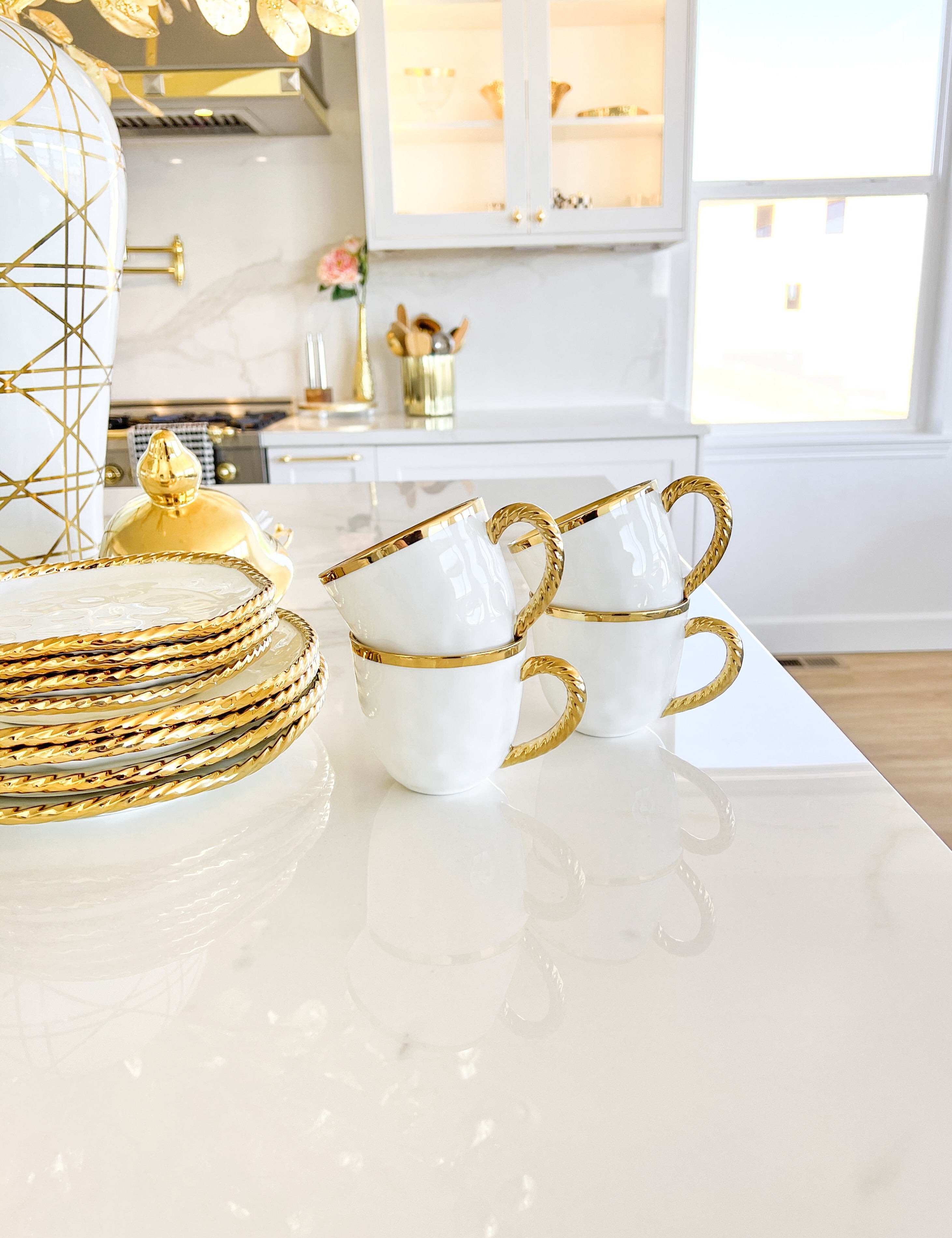 Gold Twisted Rope Coffee Mug (Set of 4)