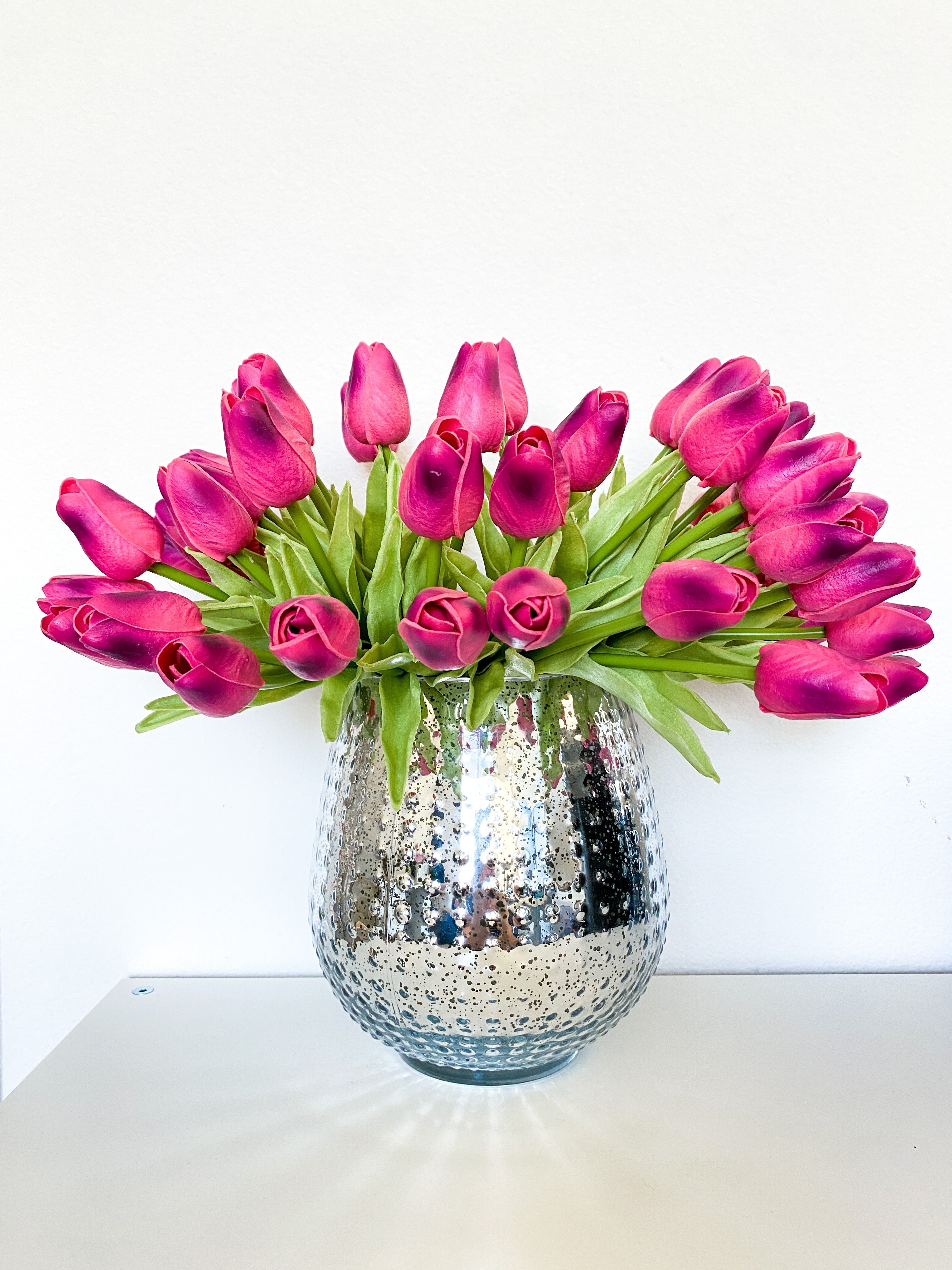 Silver Textured Glass Vase (Two Colors) - HTS HOME DECOR