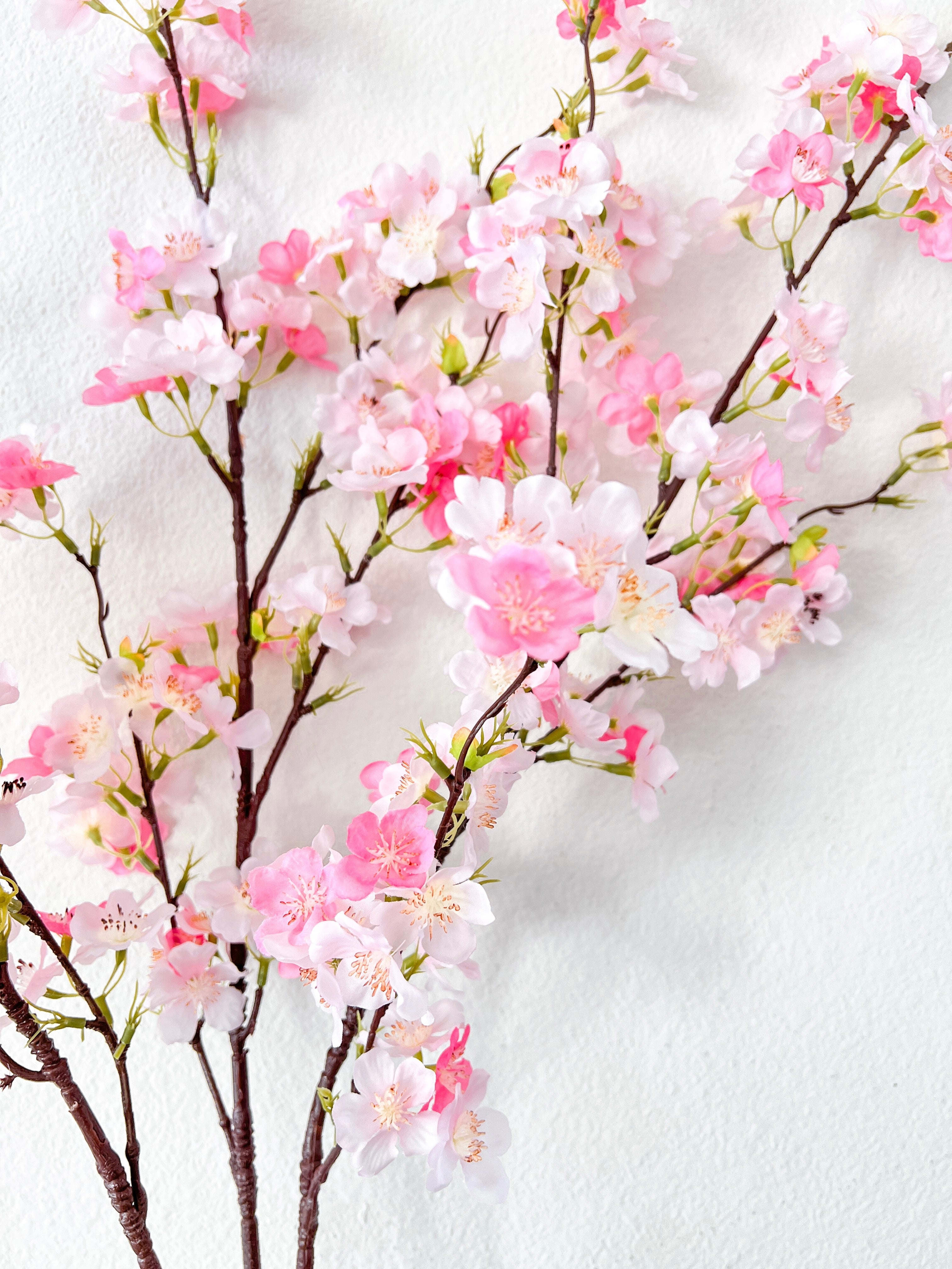 Extra Long Faux Silk Pink Cherry Blossom (Pack of 3)