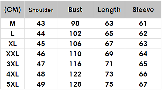 Kimono size guide