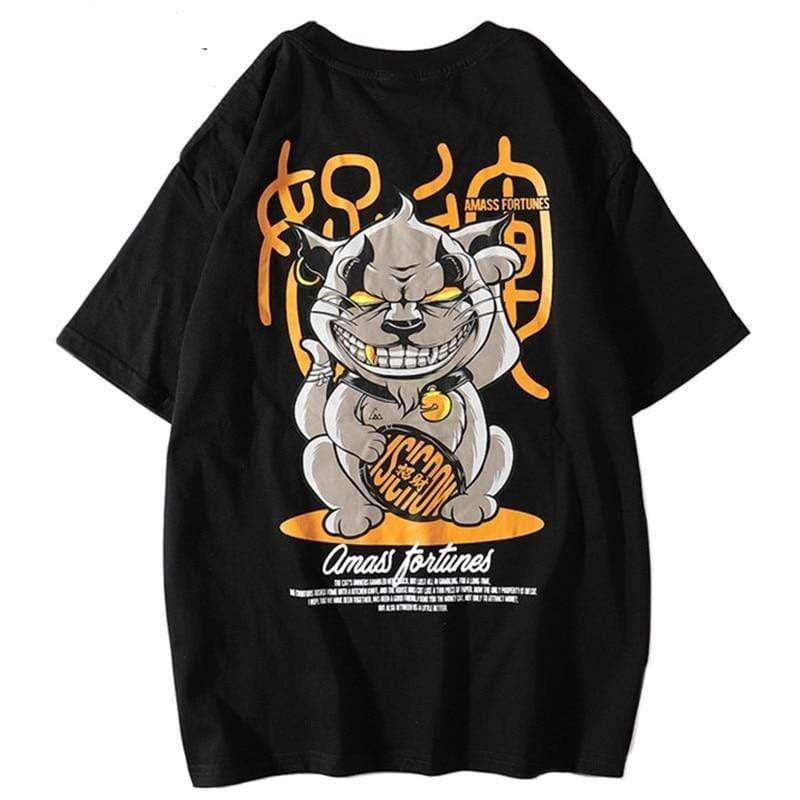 Japanese Shirt Antique Maleficent Maneki Neko | Japanese Temple