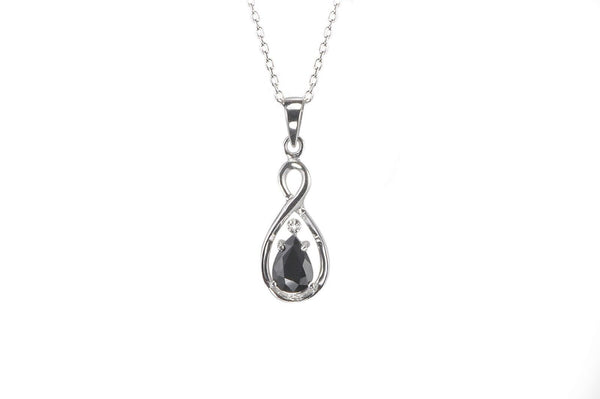 Sterling Silver Oval Tanzanite and Diamond Necklace | Jewelryland.com