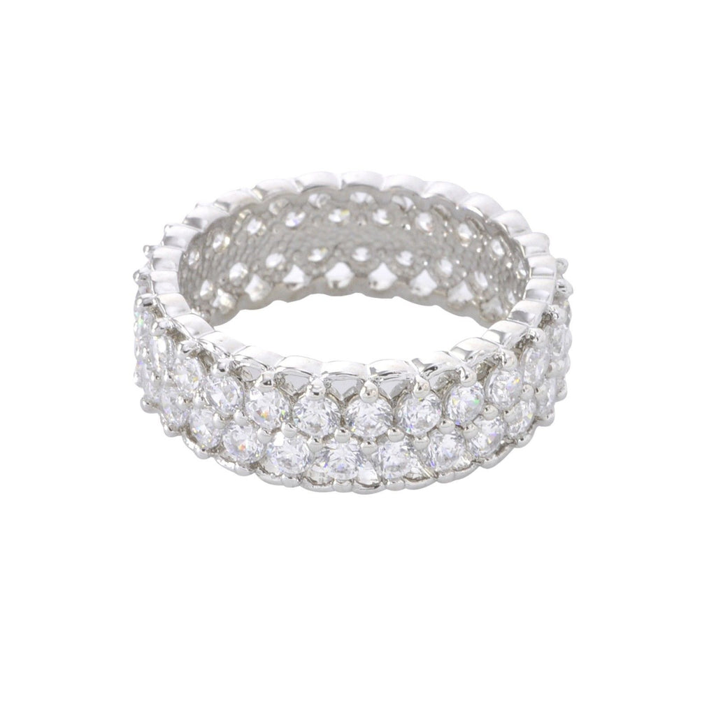 Womens Sterling Silver Eternity Ring 8mm Wide | Jewelryland.com