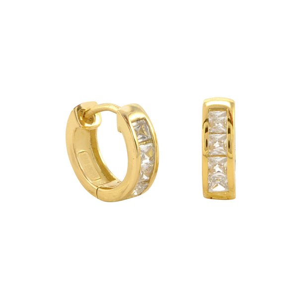 Sterling Silver Huggie Hoop Earrings 10k Gold Plated | Jewelryland.com