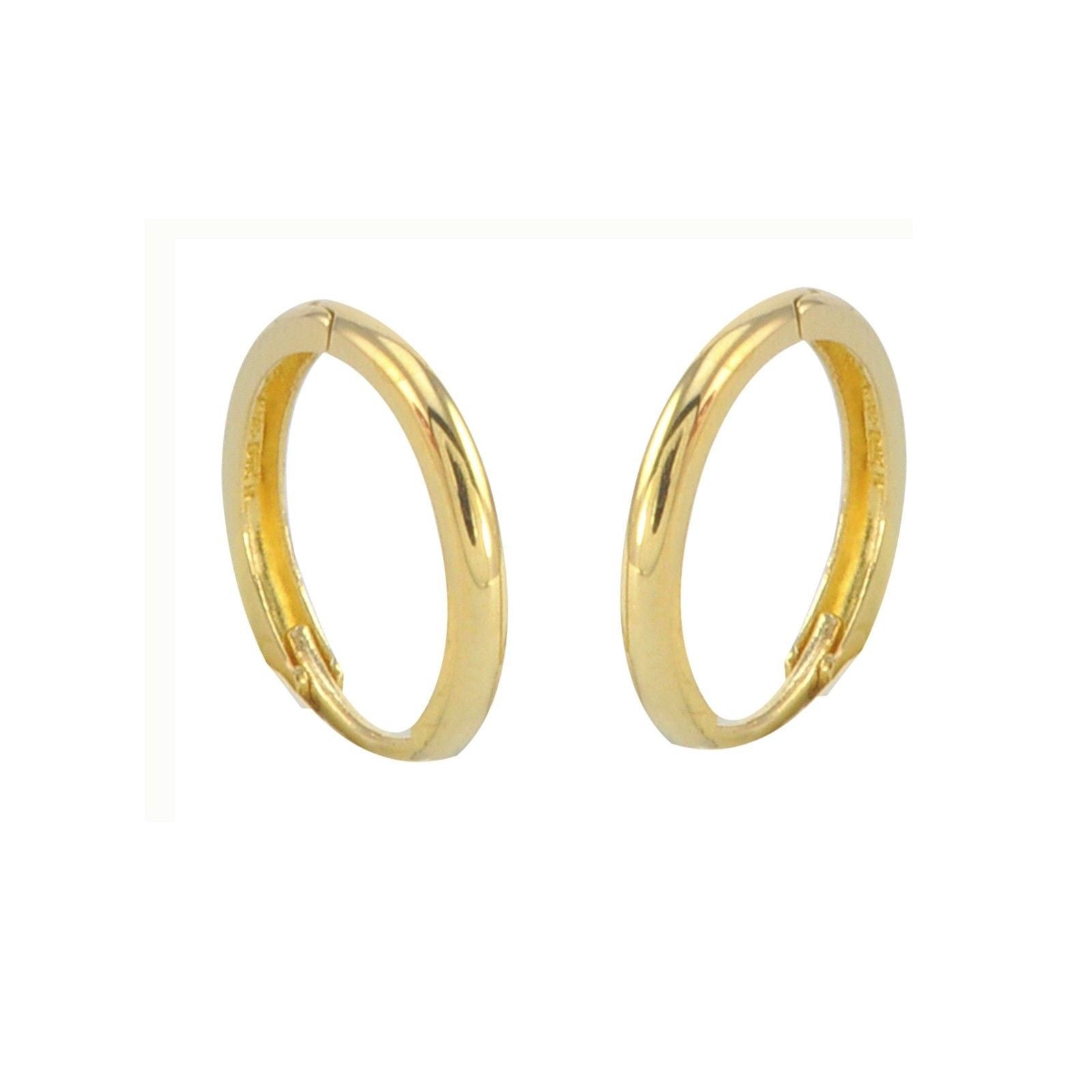 10k Yellow Gold Hoop Earrings 15mm Medium-Large | Jewelryland.com