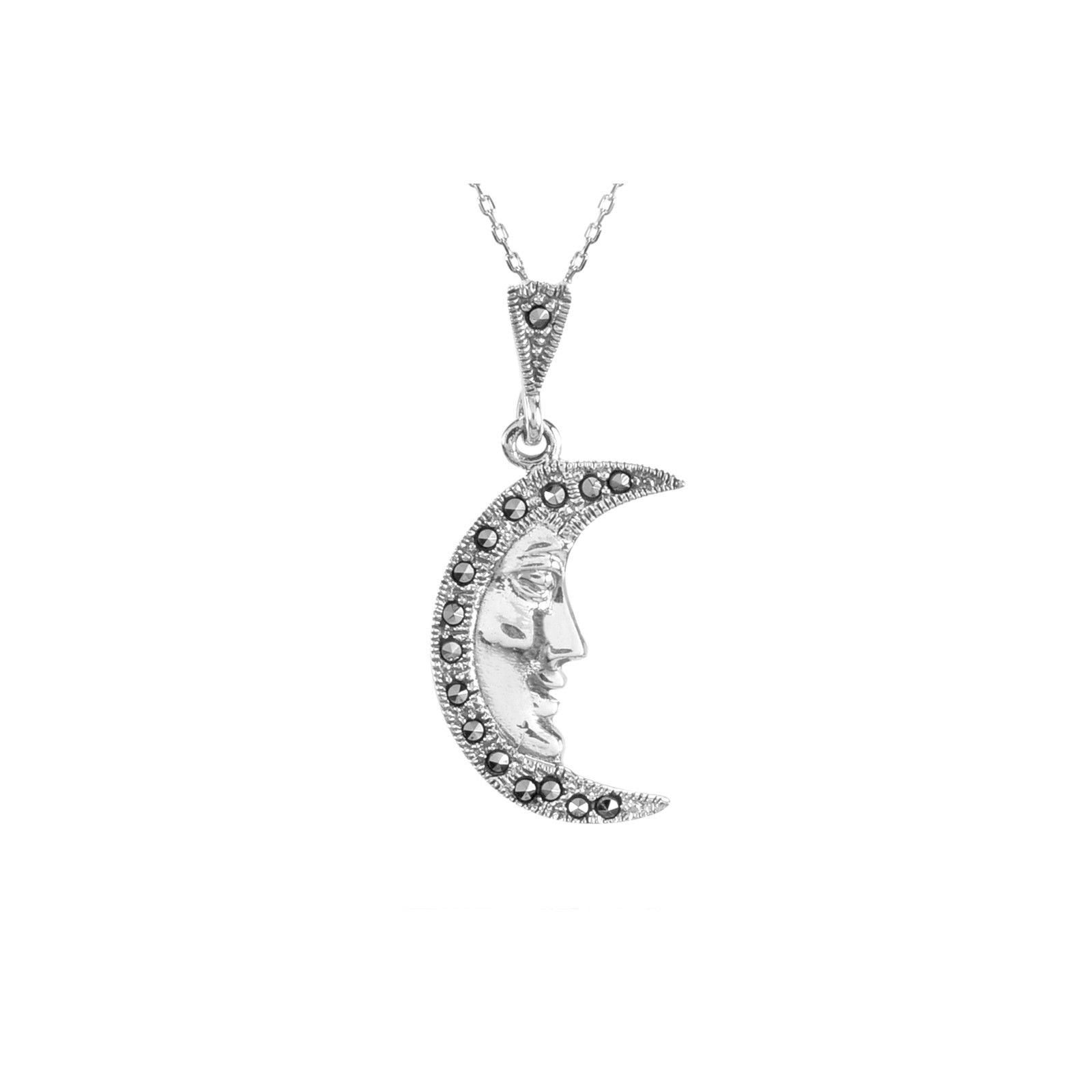 Marcasite Necklace Man in the Moon 18