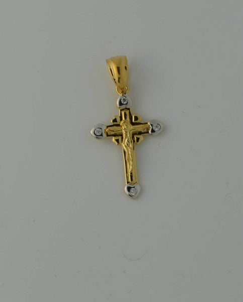 925 Sterling Silver Jesus Crucifix Two Tone Pendant with CZ 40mm x 21m ...