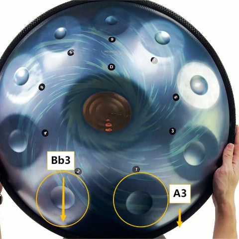 Learn handpan-Align the two largest low-tone fields directly before you