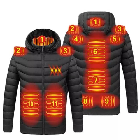 CONQUECO Chauffante Veste pour Hommes électrique vêtement Thermique avec  Batterie pour Chasse Plein air Camping randonnée en Hiver : : Mode