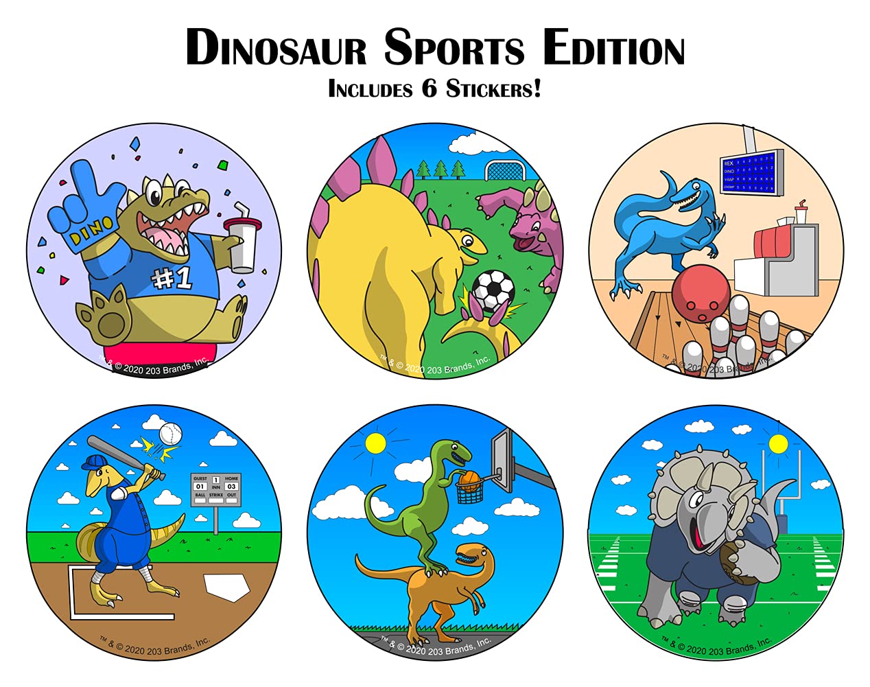 KidSwitch Light Switch Extender for Kids - Dinosaur Sports Edition - 3 Count - Includes 6 Themed and 6 Blank Art Decals