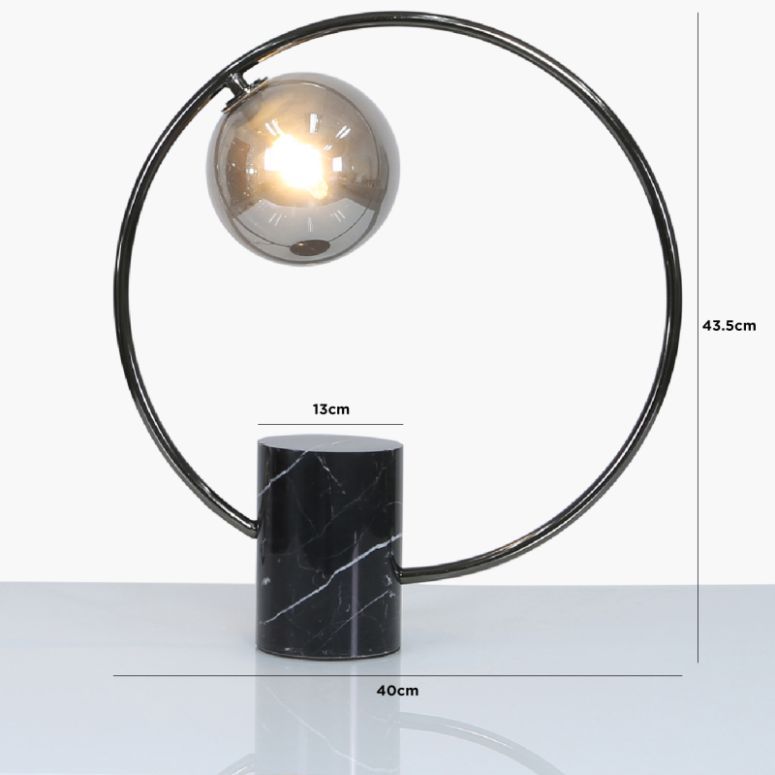 black round table lamp