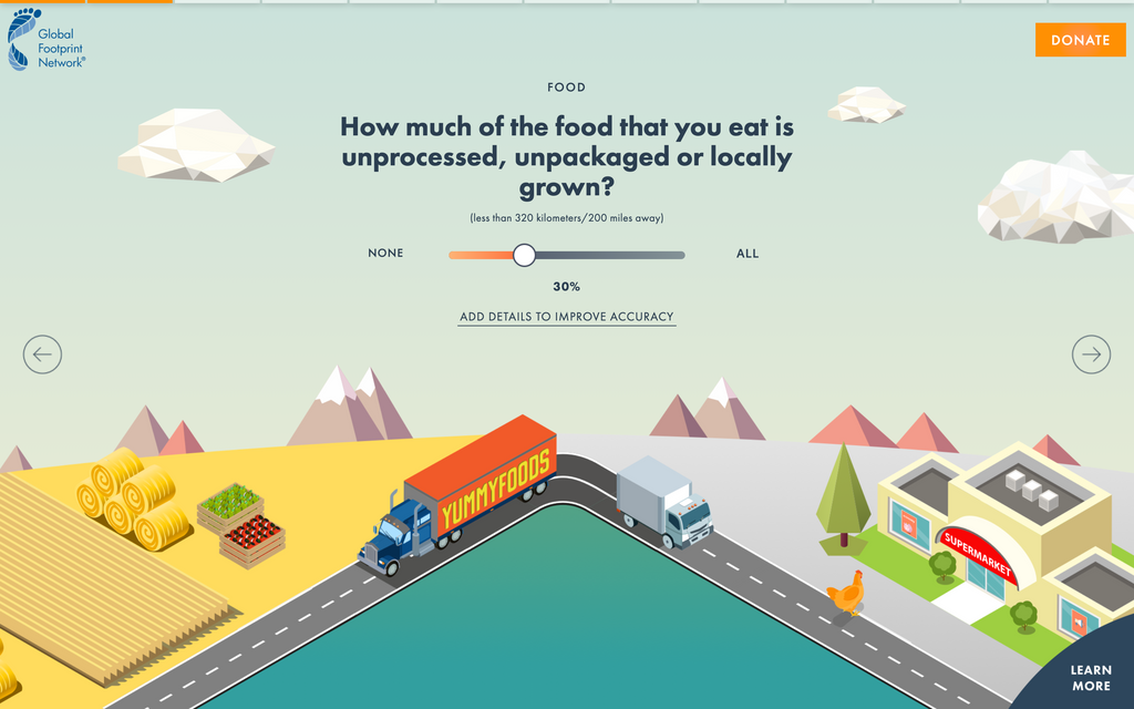 footprintcalculator.org Calculating Food