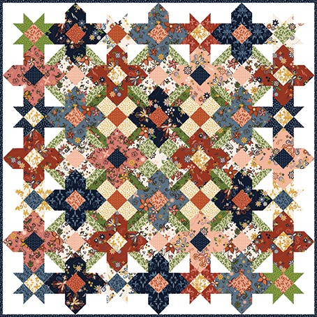 Criss Cross pattern with Curated Blooms fabric by Judi Madsen