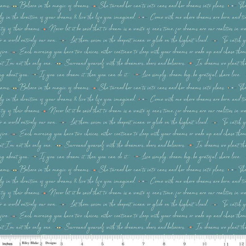 Dream Weaver by Amanda Castor for Riley Blake Designs--Teal Text