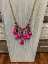 Turquoise & Pink Stone Teardrop Choker Necklace Alisha D.