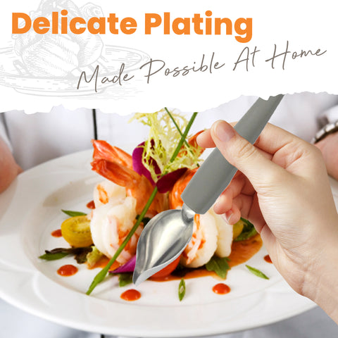 ChefValon Sauce Plating Art Pencil Dessert Decorating Draw Design Kitchen Nozzle Portable Sauce Painting Pencil Spoon