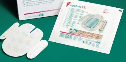 3M 1633 Tegaderm I.V. Transparent Film Dressing with Border - 2(3/4)" x 3(1/4)", One dressing