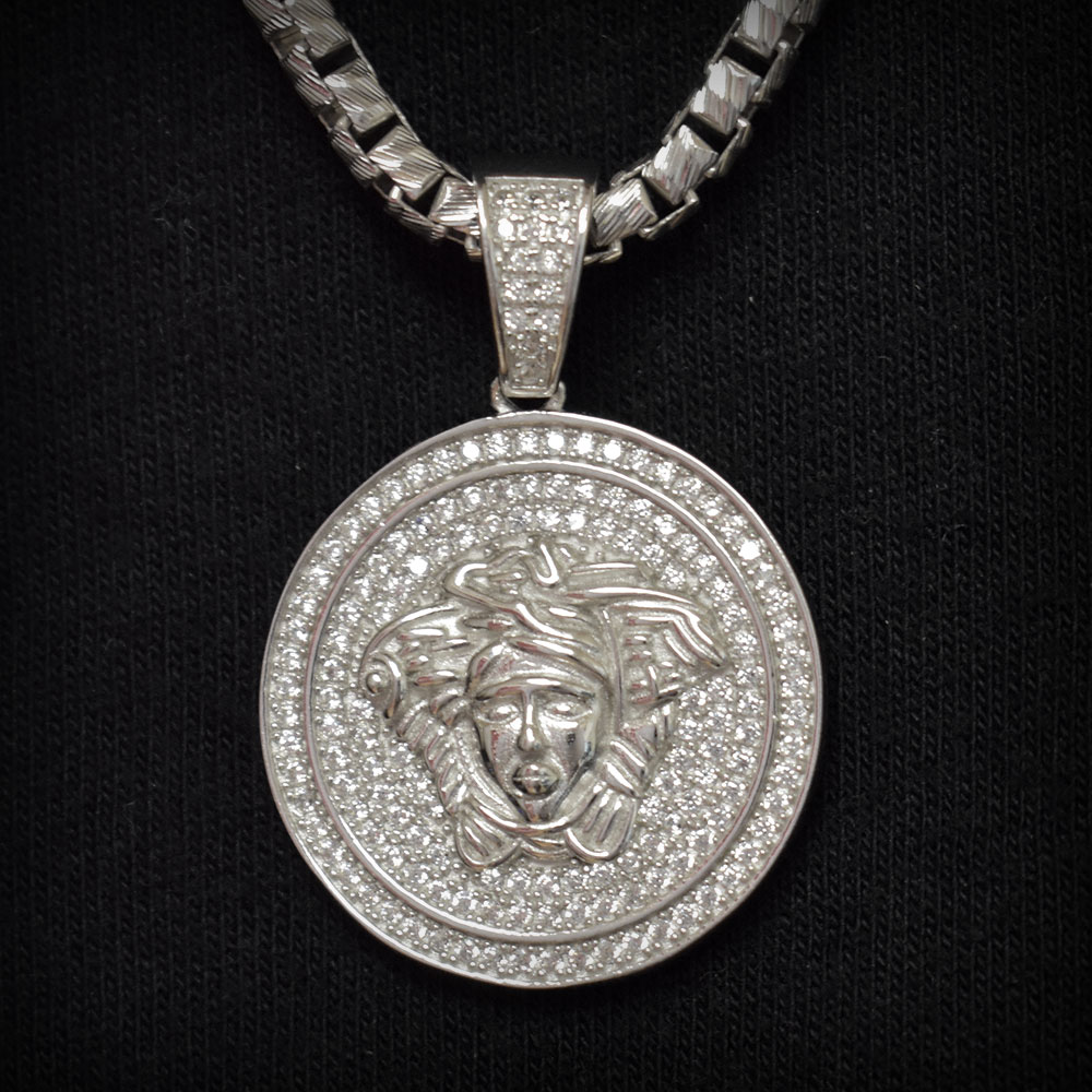 sterling silver medusa pendant