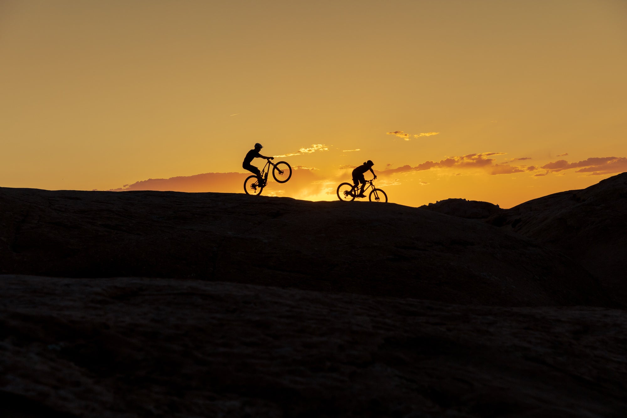 Sam Schultz and Brayden Lange ride the Element in Moab, Utah.