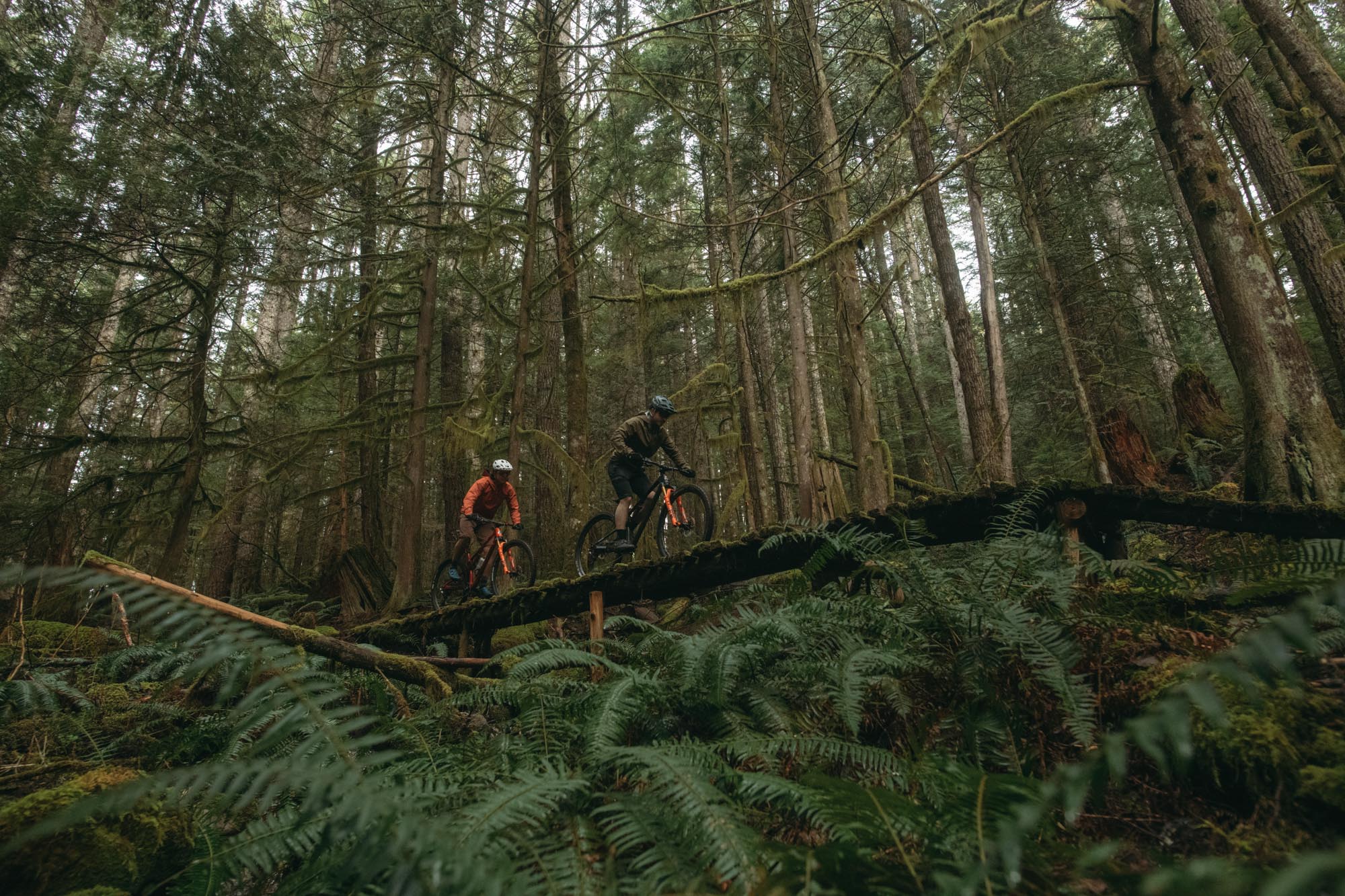 Felix Burke and Jesse Melamed ride the Element in Squamish, BC.