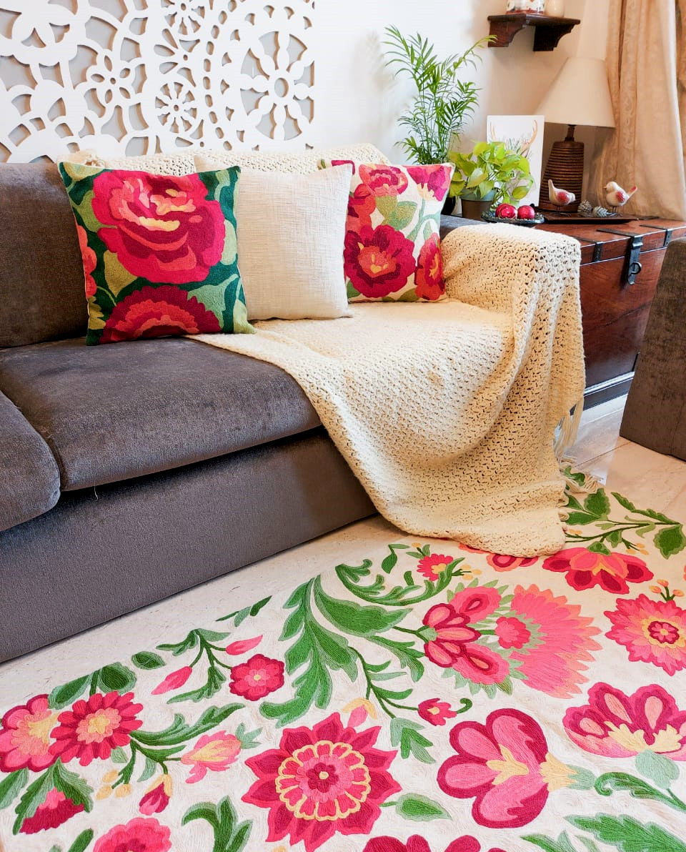 Chainstitch rugs and cushion covers