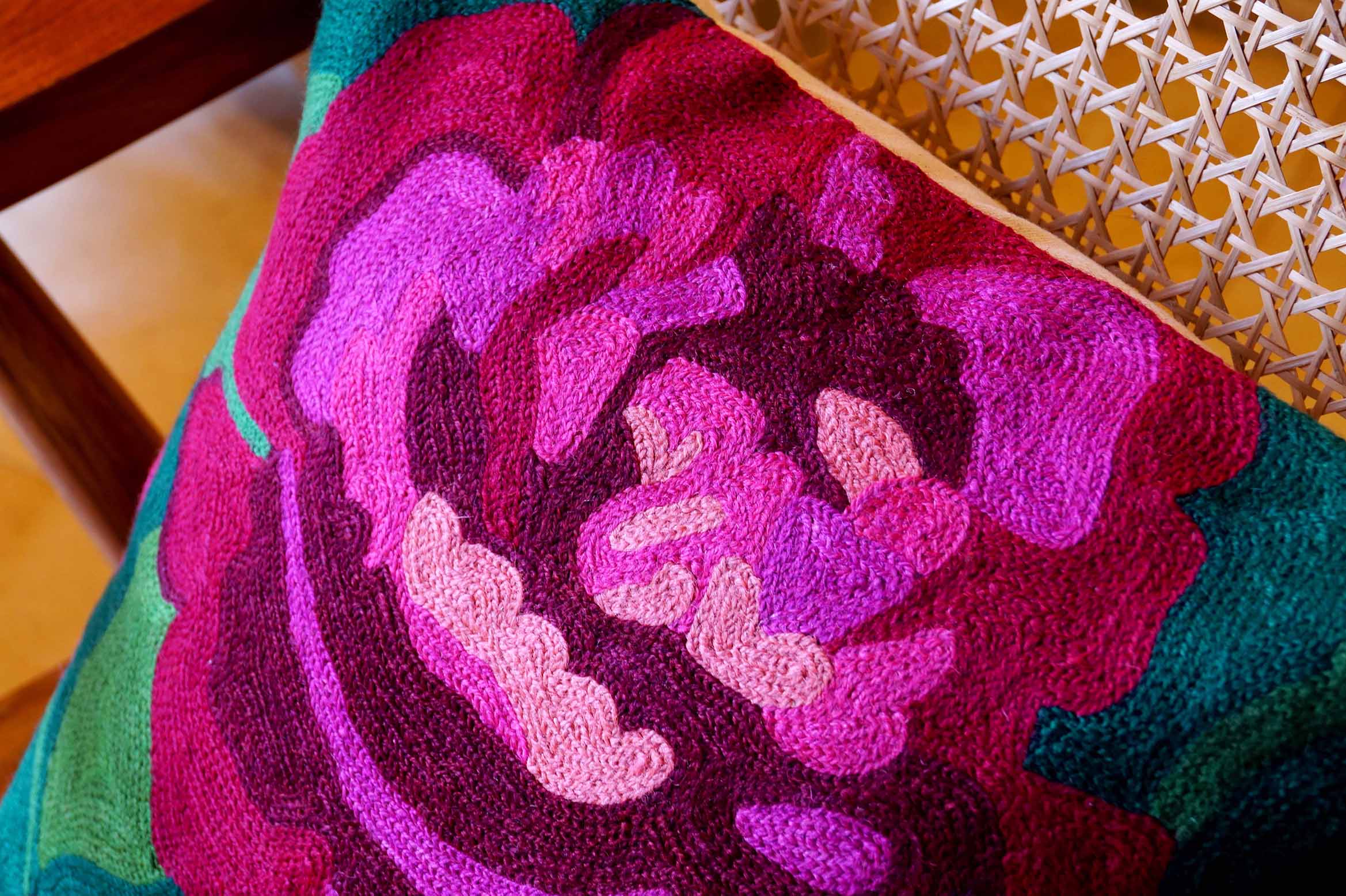 close up of motif - threads for hand embroidery