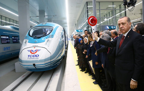 turquie president erdogan station de train economie voie ferrés 