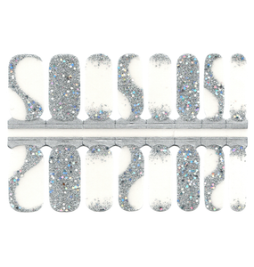 Silver Sparkly Sequin Glitter Overlay with Clear Background