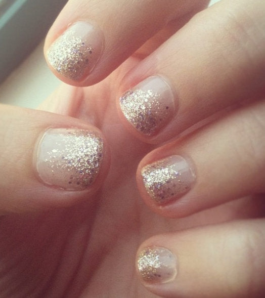 Gold Glitter Confetti French Manicure Clear Background – Ez Nails