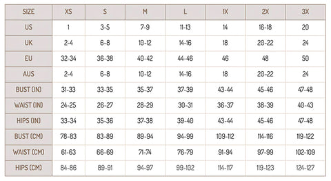 size chart – Tonico Brand