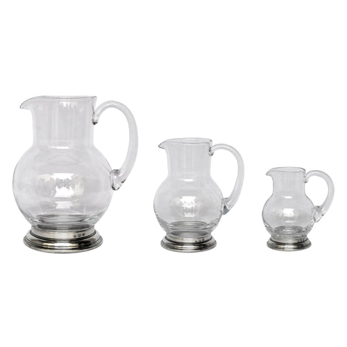 Match Pewter Glass Pitcher with Handle