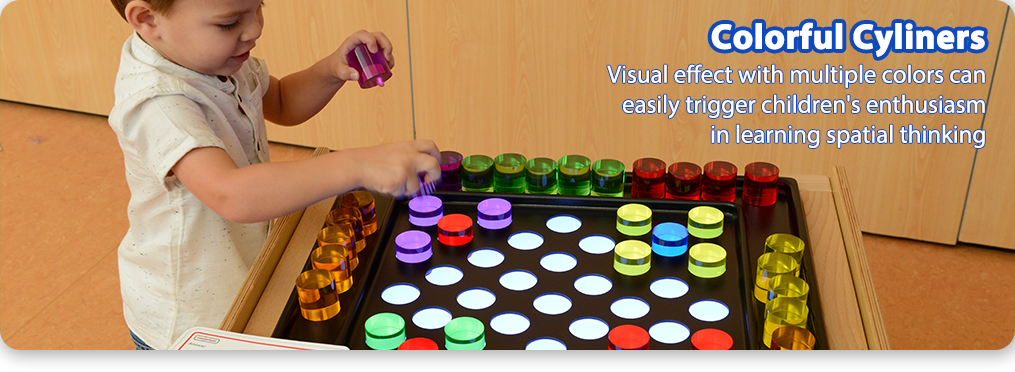 Colorful Cyliners Visual effect with multiple colors can easily trigger children's enthusiasm in learning spatial thinking