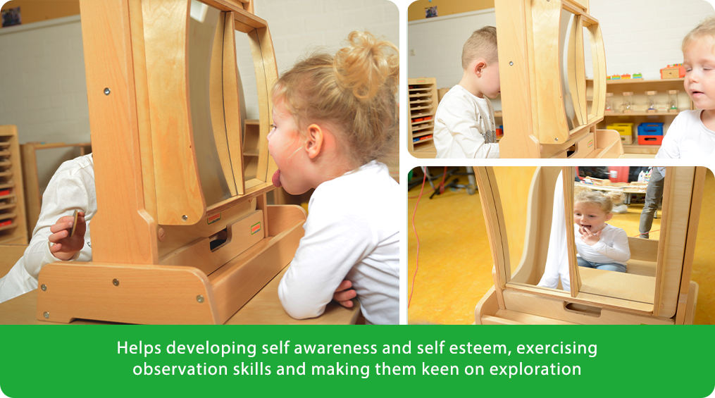 Helps developing elf awareness and self esteem, exercising observation skills and making them keen on exploration