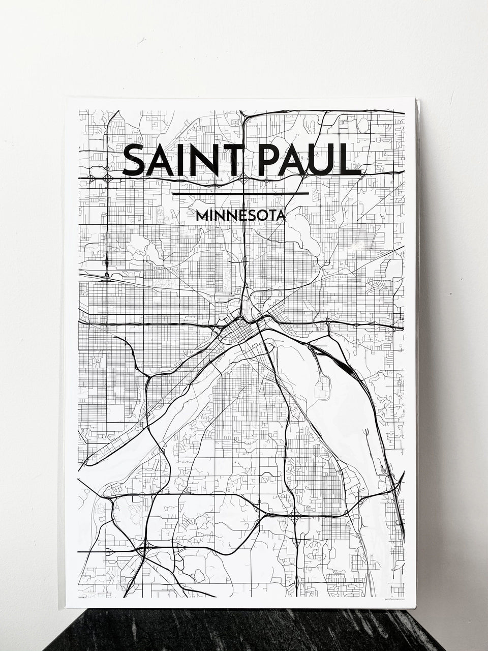 St Paul Minnesota City Street Map Black and White Series Mixed